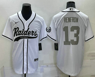 Men’s Las Vegas Raiders #13 Hunter Renfrow White Stitched MLB Cool Base Nike Baseball Jersey