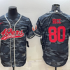 Men’s San Francisco 49ers #80 Jerry Rice Grey Camo With Patch Cool Base Stitched Baseball Jersey