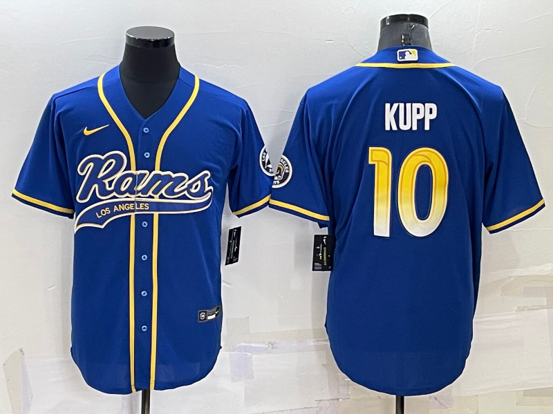 Men’s Los Angeles Rams #10 Cooper Kupp Blue Stitched Cool Base Nike Baseball Jersey