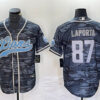Men’s Detroit Lions #87 Sam LaPorta Gray Camo Cool Base Stitched Baseball Jersey