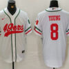 Men’s San Francisco 49ers #8 Steve Young White Mexico Cool Base Stitched Baseball Jersey