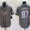 Men’s Detroit Lions #87 Sam LaPorta Gray Cool Base Stitched Baseball Jersey