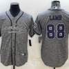 Men’s Dallas Cowboys #88 CeeDee Lamb Grey Gridiron With Patch Cool Base Stitched Baseball Jersey