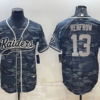 Men’s Las Vegas Raiders #13 Hunter Renfrow Grey Camo With Patch Cool Base Stitched Baseball Jersey