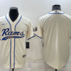 Men’s Los Angeles Rams Blank Cream Stitched MLB Cool Base Nike Baseball Jersey