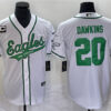 Men’s Philadelphia Eagles #20 Brian Dawkins White With C Patch Cool Base Baseball Stitched Jersey