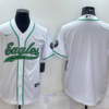 Men’s Philadelphia Eagles Blank White With Patch Cool Base Stitched Baseball Jersey