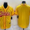Men’s Kansas City Chiefs Blank Gold With Patch Cool Base Stitched Baseball Jersey
