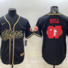 Men’s San Francisco 49ers #97 Nick Bosa Black Gold Team Big Logo With Patch Cool Base Stitched Baseball Jersey
