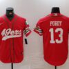 Men’s San Francisco 49ers #13 Brock Purdy Red Mexico Cool Base Stitched Baseball Jersey