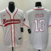 Men’s Tampa Bay Buccaneers #13 Mike Evans White With Patch Cool Base Stitched Baseball Jersey
