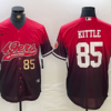 Men’s San Francisco 49ers #85 George Kittle Red Black With Patch Cool Base Stitched Baseball Jerseys