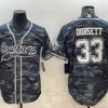 Men’s Dallas Cowboys #33 Tony Dorsett Grey Camo With Patch Cool Base Stitched Baseball Jersey