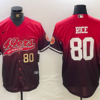 Men’s San Francisco 49ers #80 Jerry Rice Red Black With Patch Cool Base Stitched Baseball Jerseys