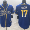 Men’s Los Angeles Rams #17 Puka Nacua Royal With Patch Cool Base Stitched Baseball Jersey