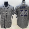 Men’s Dallas Cowboys #33 Tony Dorsett Grey Gridiron With Patch Cool Base Stitched Baseball Jersey