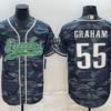 Men’s Philadelphia Eagles #55 Brandon Graham Gray Camo With Patch Cool Base Stitched Baseball Jersey