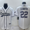 Men’s Dallas Cowboys #22 Emmitt Smith White Stitched Cool Base Nike Baseball Jersey