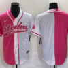 Men’s Pittsburgh Steelers Blank Pink White Two Tone With Patch Cool Base Stitched Baseball Jersey
