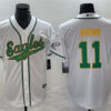 Men’s Philadelphia Eagles #11 A. J. Brown White Gold Cool Base Baseball Stitched Jersey