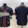 Men’s Miami Dolphins Blank Black With Patch Cool Base Stitched Baseball Jersey