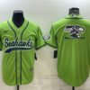 Men’s Seattle Seahawks Green Team Big Logo With Patch Cool Base Stitched Baseball Jersey