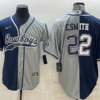 Men’s Dallas Cowboys #22 Emmitt Smith Navy Grey Split With Patch Cool Base Stitched Baseball Jersey