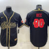 Men’s San Francisco 49ers #80 Jerry Rice Black Gold Team Big Logo With Patch Cool Base Stitched Baseball Jersey