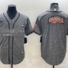 Men’s Cincinnati Bengals Grey Gridiron Team Big Logo Cool Base Stitched Baseball Jersey