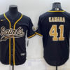 Men’s New Orleans Saints #41 Alvin Kamara Black Stitched MLB Cool Base Nike Baseball Jersey