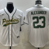 Men’s Green Bay Packers #23 Jaire Alexander White With Patch Cool Base Stitched Baseball Jersey