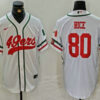 Men’s San Francisco 49ers #80 Jerry Rice White Mexico Cool Base Stitched Baseball Jersey
