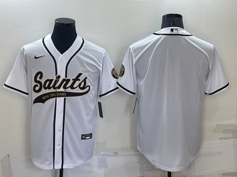 Men’s New Orleans Saints Blank Grey Stitched Cool Base Nike Baseball Jersey