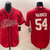 Men’s San Francisco 49ers #54 Fred Warner Red Cool Base Stitched Baseball Jersey