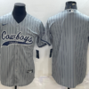 Men’s Dallas Cowboys Blank Grey Pinstripe With Patch Cool Base Stitched Baseball Jersey