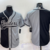 Men’s Las Vegas Raiders Blank Black Grey Split With Patch Cool Base Stitched Baseball Jersey