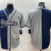 Men’s Dallas Cowboys Blank Navy Blue Grey Two Tone With Patch Cool Base Stitched Baseball Jersey