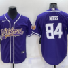 Men’s Minnesota Vikings #84 Randy Moss Purple With Patch Cool Base Stitched Baseball Jersey