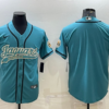 Men’s Jacksonville Jaguars Blank Teal With Patch Cool Base Stitched Baseball Jersey