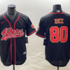 Men’s San Francisco 49ers #80 Jerry Rice Black Red With Patch Cool Base Stitched Baseball Jersey