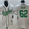 Men’s Philadelphia Eagles #62 Jason Kelce White Cool Base Stitched Baseball Jersey