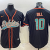 Men’s Miami Dolphins #10 Tyreek Hill Black With Patch Cool Base Stitched Baseball Jersey