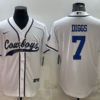 Men’s Dallas Cowboys #7 Trevon Diggs White With Patch Cool Base Stitched Baseball Jersey