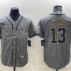 Men’s New Orleans Saints #13 Michael Thomas Gray With Patch Cool Base Stitched Baseball Jersey