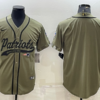 Men’s New England Patriots Blank Olive Salute to Service Cool Base Stitched Baseball Jersey