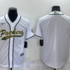 Men’s Green Bay Packers Blank White Stitched MLB Cool Base Nike Baseball Jersey