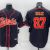 Men’s Kansas City Chiefs #87 Travis Kelce Black Stitched Cool Base Nike Baseball Jersey