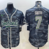 Men’s Seattle Seahawks #7 Geno Smith Grey Camo With Patch Cool Base Stitched Baseball Jersey