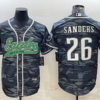 Men’s Philadelphia Eagles #26 Miles Sanders Grey Camo With Patch Cool Base Stitched Baseball Jersey