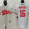 Men’s San Francisco 49ers #16 Joe Montana White Mexico Cool Base Stitched Baseball Jersey